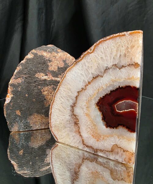 Red Natural Edge Microcrystalline Quartz Premium Bookends 2 Ornament Handpicked Size 2.047kg H12xW19xD7.5cm - Image 14