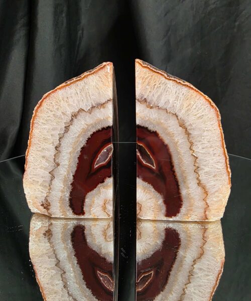 Red Natural Edge Microcrystalline Quartz Premium Bookends 2 Ornament Handpicked Size 2.047kg H12xW19xD7.5cm - Image 15
