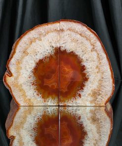 Red Natural Edge Microcrystalline Quartz Premium Bookends 3 Ornament Handpicked Size 1.949kg H13xW18xD4cm