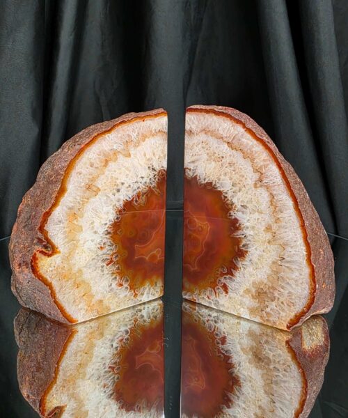 Red Natural Edge Microcrystalline Quartz Premium Bookends 3 Ornament Handpicked Size 1.949kg H13xW18xD4cm - Image 12