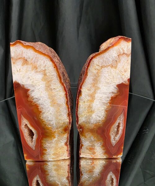 Red Natural Edge Microcrystalline Quartz Premium Bookends 3 Ornament Handpicked Size 1.949kg H13xW18xD4cm - Image 14