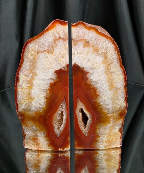 Red Natural Edge Microcrystalline Quartz Premium Bookends 3 Ornament Handpicked Size 1.949kg H13xW18xD4cm - Image 16