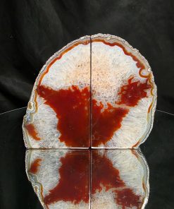 Red Agate Silver Edge Microcrystalline Quartz Premium Bookends 1 Ornament Handpicked Size 1.843kg H13.5xW16xD6cm