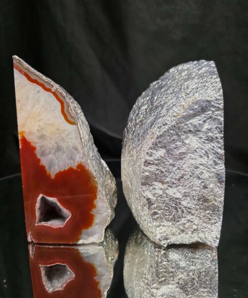 Red Agate Silver Edge Microcrystalline Quartz Premium Bookends 1 Ornament Handpicked Size 1.843kg H13.5xW16xD6cm - Image 12