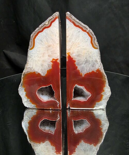 Red Agate Silver Edge Microcrystalline Quartz Premium Bookends 1 Ornament Handpicked Size 1.843kg H13.5xW16xD6cm - Image 14