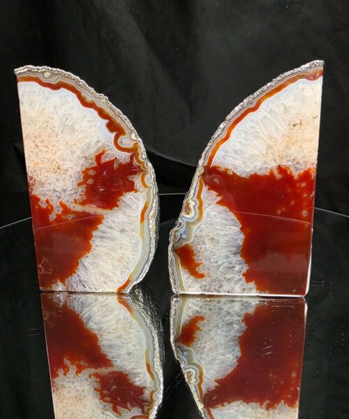 Red Agate Silver Edge Microcrystalline Quartz Premium Bookends 1 Ornament Handpicked Size 1.843kg H13.5xW16xD6cm - Image 15