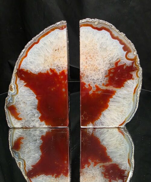 Red Agate Silver Edge Microcrystalline Quartz Premium Bookends 1 Ornament Handpicked Size 1.843kg H13.5xW16xD6cm - Image 16