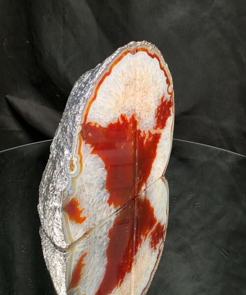 Red Agate Silver Edge Microcrystalline Quartz Premium Bookends 1 Ornament Handpicked Size 1.843kg H13.5xW16xD6cm - Image 3