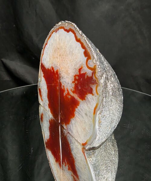 Red Agate Silver Edge Microcrystalline Quartz Premium Bookends 1 Ornament Handpicked Size 1.843kg H13.5xW16xD6cm - Image 4