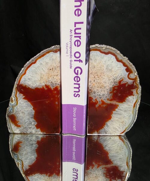 Red Agate Silver Edge Microcrystalline Quartz Premium Bookends 1 Ornament Handpicked Size 1.843kg H13.5xW16xD6cm - Image 5