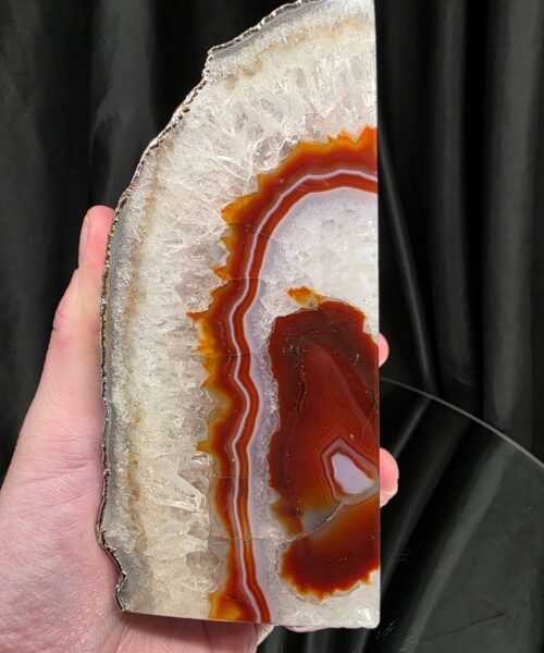 Red Agate Silver Edge Microcrystalline Quartz Premium Bookends 2 Ornament Handpicked Size 2.216kg H14xW18xD6cm - Image 11