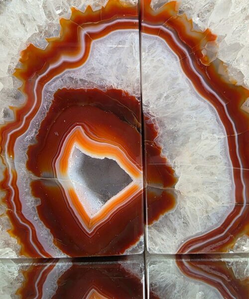 Red Agate Silver Edge Microcrystalline Quartz Premium Bookends 2 Ornament Handpicked Size 2.216kg H14xW18xD6cm - Image 15