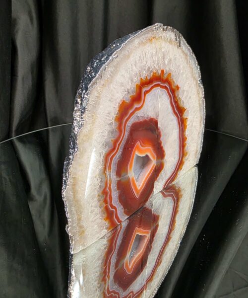Red Agate Silver Edge Microcrystalline Quartz Premium Bookends 2 Ornament Handpicked Size 2.216kg H14xW18xD6cm - Image 3