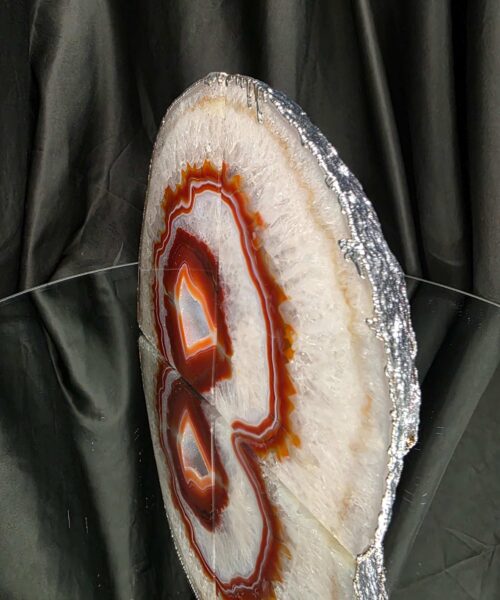 Red Agate Silver Edge Microcrystalline Quartz Premium Bookends 2 Ornament Handpicked Size 2.216kg H14xW18xD6cm - Image 4