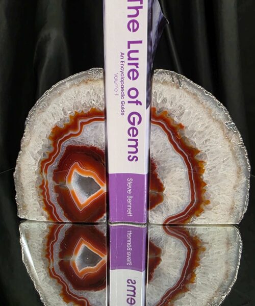 Red Agate Silver Edge Microcrystalline Quartz Premium Bookends 2 Ornament Handpicked Size 2.216kg H14xW18xD6cm - Image 5