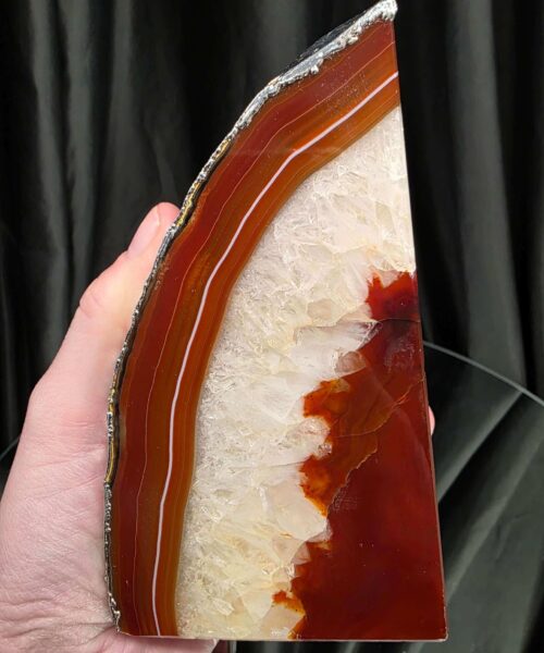 Red Agate Silver Edge Microcrystalline Quartz Premium Bookends 3 Ornament Handpicked Size 1.959kg H14xW14xD7cm - Image 11