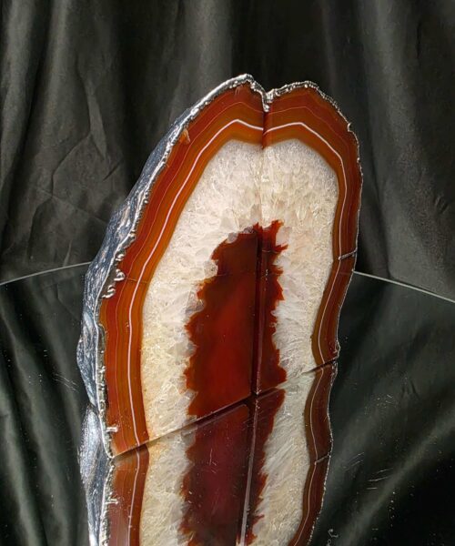 Red Agate Silver Edge Microcrystalline Quartz Premium Bookends 3 Ornament Handpicked Size 1.959kg H14xW14xD7cm - Image 3