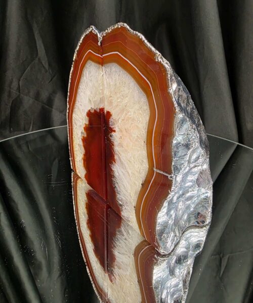 Red Agate Silver Edge Microcrystalline Quartz Premium Bookends 3 Ornament Handpicked Size 1.959kg H14xW14xD7cm - Image 4