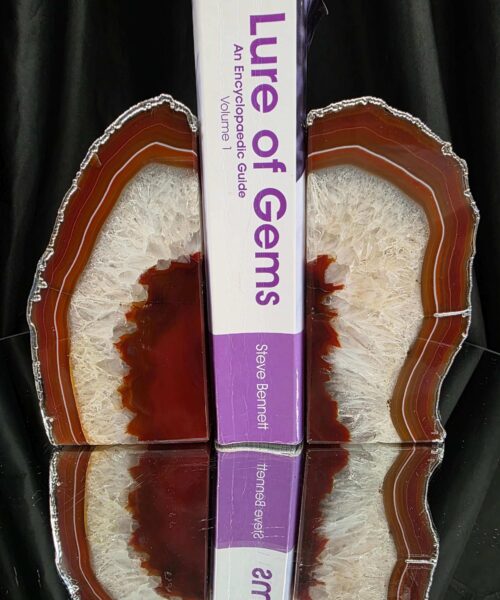 Red Agate Silver Edge Microcrystalline Quartz Premium Bookends 3 Ornament Handpicked Size 1.959kg H14xW14xD7cm - Image 5