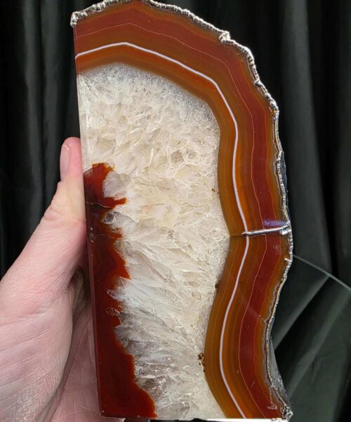 Red Agate Silver Edge Microcrystalline Quartz Premium Bookends 3 Ornament Handpicked Size 1.959kg H14xW14xD7cm - Image 10
