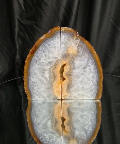 Caramel Natural Edge Microcrystalline Quartz Premium Bookends 1 Ornament Handpicked Size 1.562kg H13xW14xD6cm