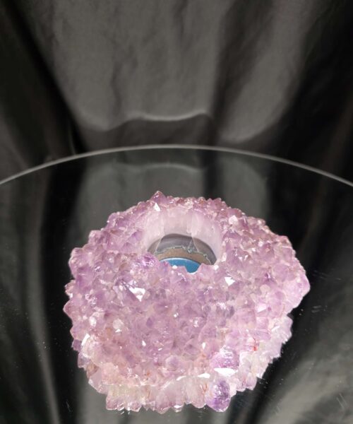Alternative view of Very Large Premium A Grade Amethyst Cluster Druzy Candle 1 / Tealight Holders Handpicked 712g H5xW14xD12cm