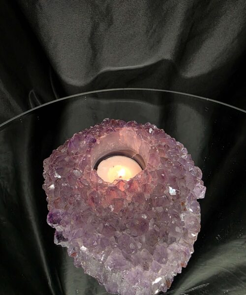 Very Large Premium A Grade Amethyst Cluster Druzy Candle 1 / Tealight Holders Handpicked 712g H5xW14xD12cm - Image 11