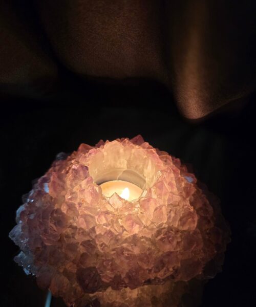 Very Large Premium A Grade Amethyst Cluster Druzy Candle 1 / Tealight Holders Handpicked 712g H5xW14xD12cm - Image 13