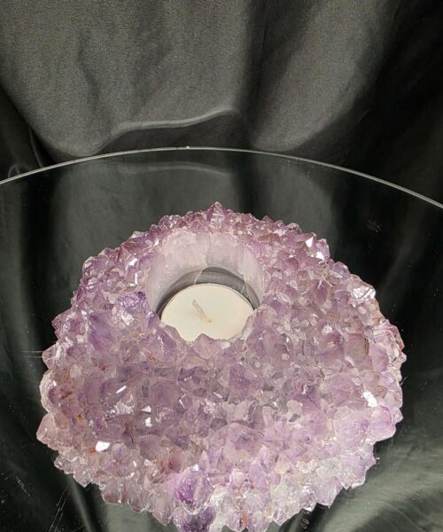 Very Large Premium A Grade Amethyst Cluster Druzy Candle 1 / Tealight Holders Handpicked 712g H5xW14xD12cm - Image 8