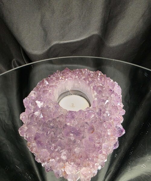 Very Large Premium A Grade Amethyst Cluster Druzy Candle 1 / Tealight Holders Handpicked 712g H5xW14xD12cm - Image 9