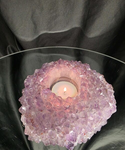 Very Large Premium A Grade Amethyst Cluster Druzy Candle 1 / Tealight Holders Handpicked 712g H5xW14xD12cm - Image 10