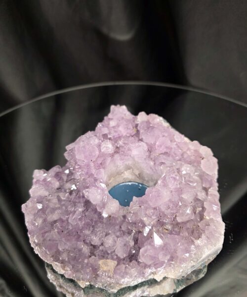 Alternative view of Very Large Premium A Grade Amethyst Cluster Druzy Candle 2 / Tealight Holders Handpicked 993g H6xW14.5xD14cm