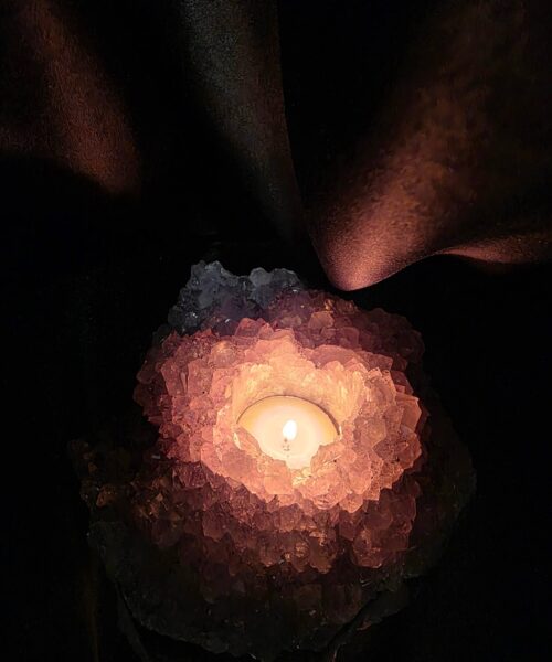 Very Large Premium A Grade Amethyst Cluster Druzy Candle 2 / Tealight Holders Handpicked 993g H6xW14.5xD14cm - Image 12