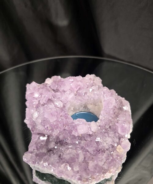 Very Large Premium A Grade Amethyst Cluster Druzy Candle 2 / Tealight Holders Handpicked 993g H6xW14.5xD14cm - Image 3