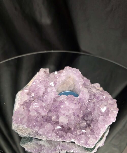 Very Large Premium A Grade Amethyst Cluster Druzy Candle 2 / Tealight Holders Handpicked 993g H6xW14.5xD14cm - Image 4