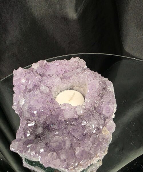 Very Large Premium A Grade Amethyst Cluster Druzy Candle 2 / Tealight Holders Handpicked 993g H6xW14.5xD14cm - Image 10