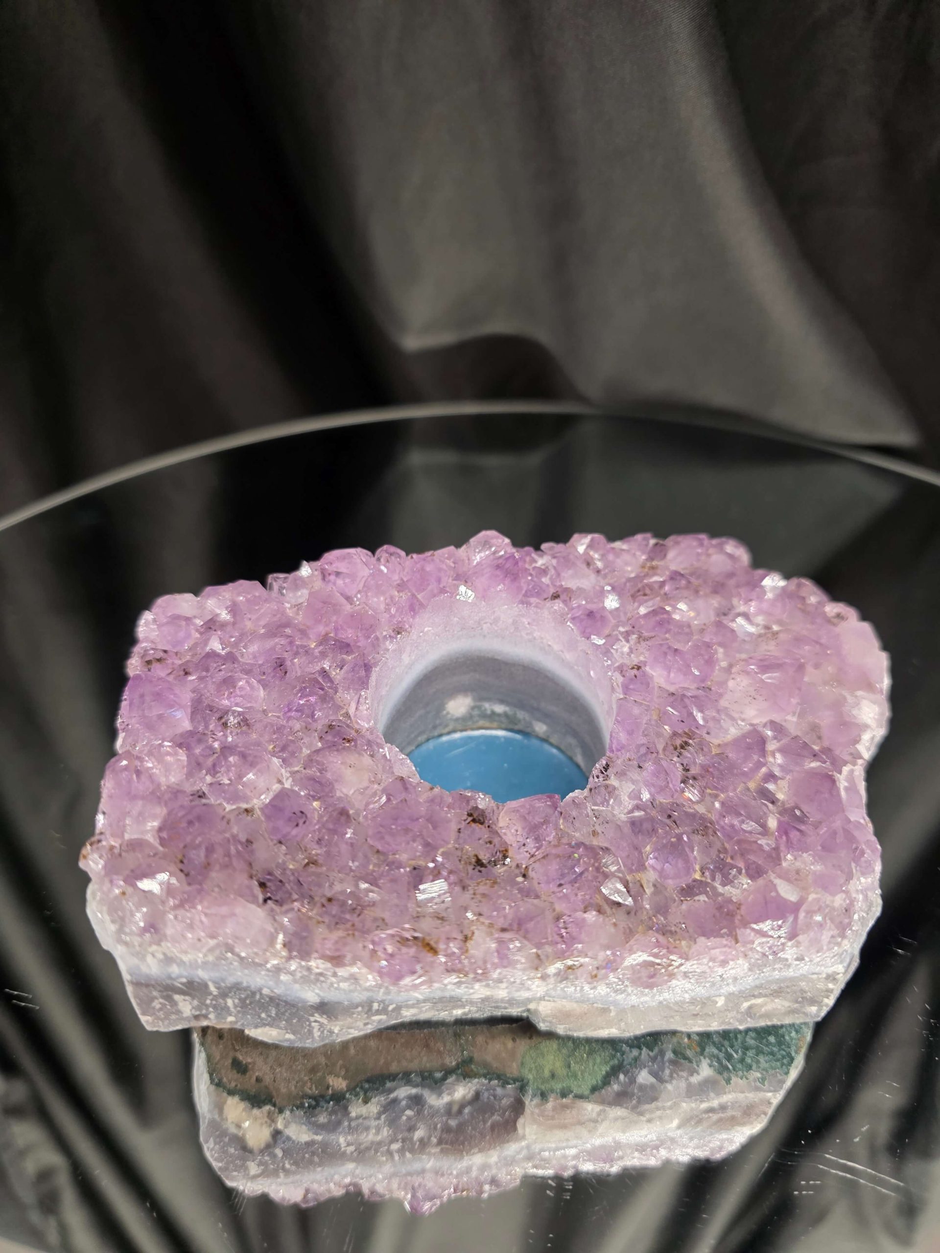 Very Large Premium A Grade Amethyst Cluster Druzy Candle 3 / Tealight Holders Handpicked 886g H5xW14xD9cm - Image 2