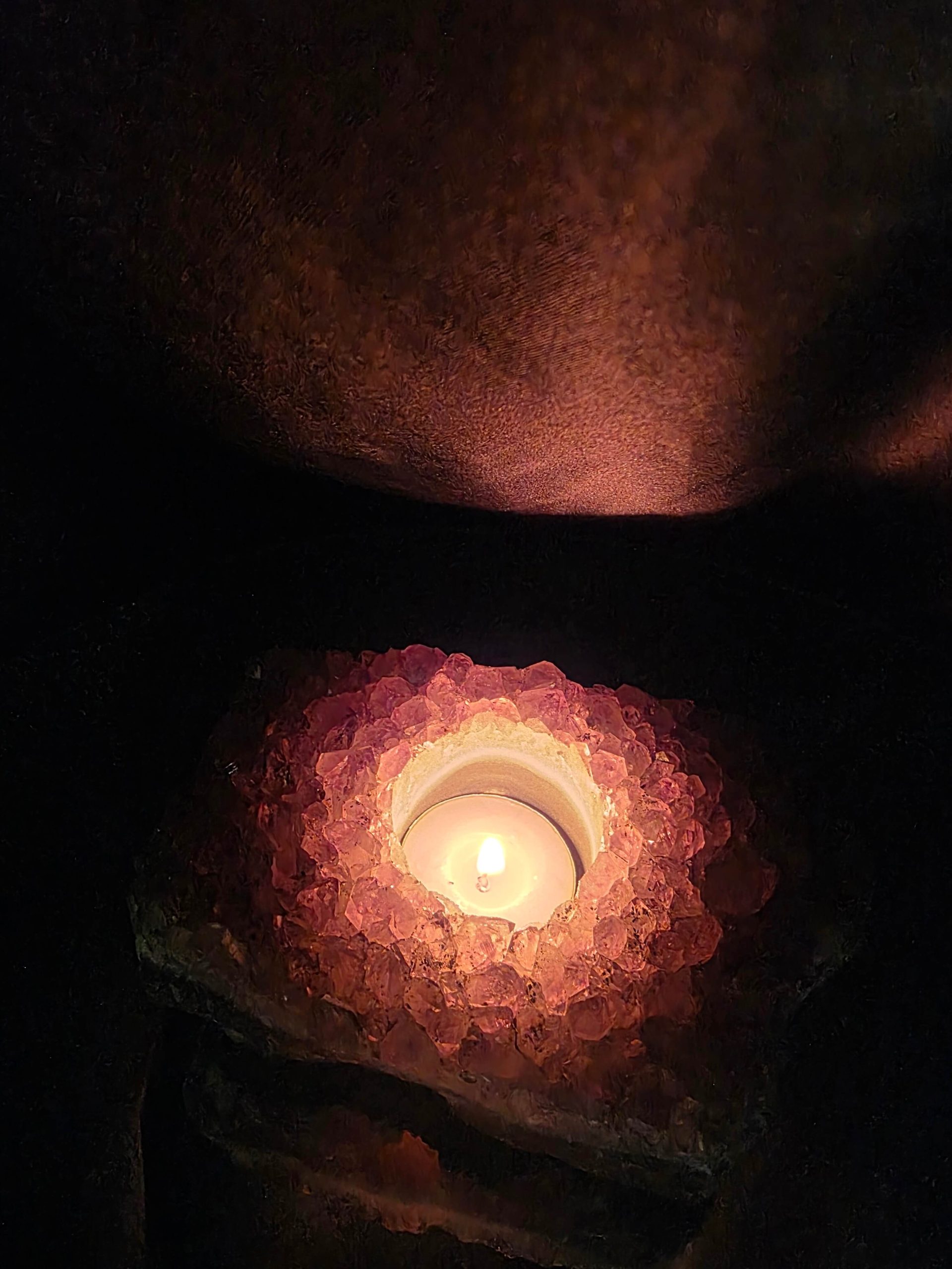 Very Large Premium A Grade Amethyst Cluster Druzy Candle 3 / Tealight Holders Handpicked 886g H5xW14xD9cm - Image 12