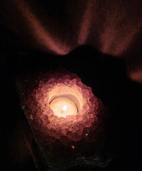 Very Large Premium A Grade Amethyst Cluster Druzy Candle 3 / Tealight Holders Handpicked 886g H5xW14xD9cm - Image 13
