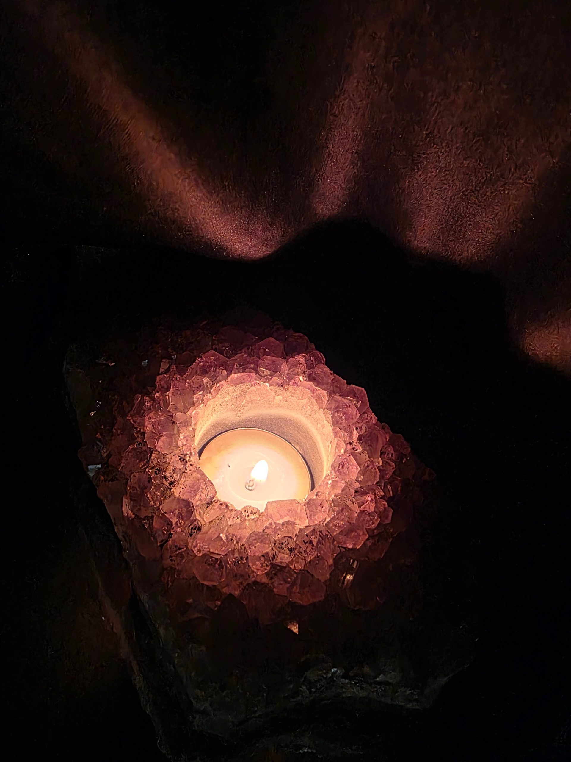 Very Large Premium A Grade Amethyst Cluster Druzy Candle 3 / Tealight Holders Handpicked 886g H5xW14xD9cm - Image 13