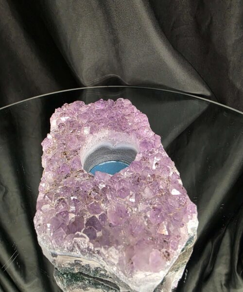 Very Large Premium A Grade Amethyst Cluster Druzy Candle 3 / Tealight Holders Handpicked 886g H5xW14xD9cm - Image 4