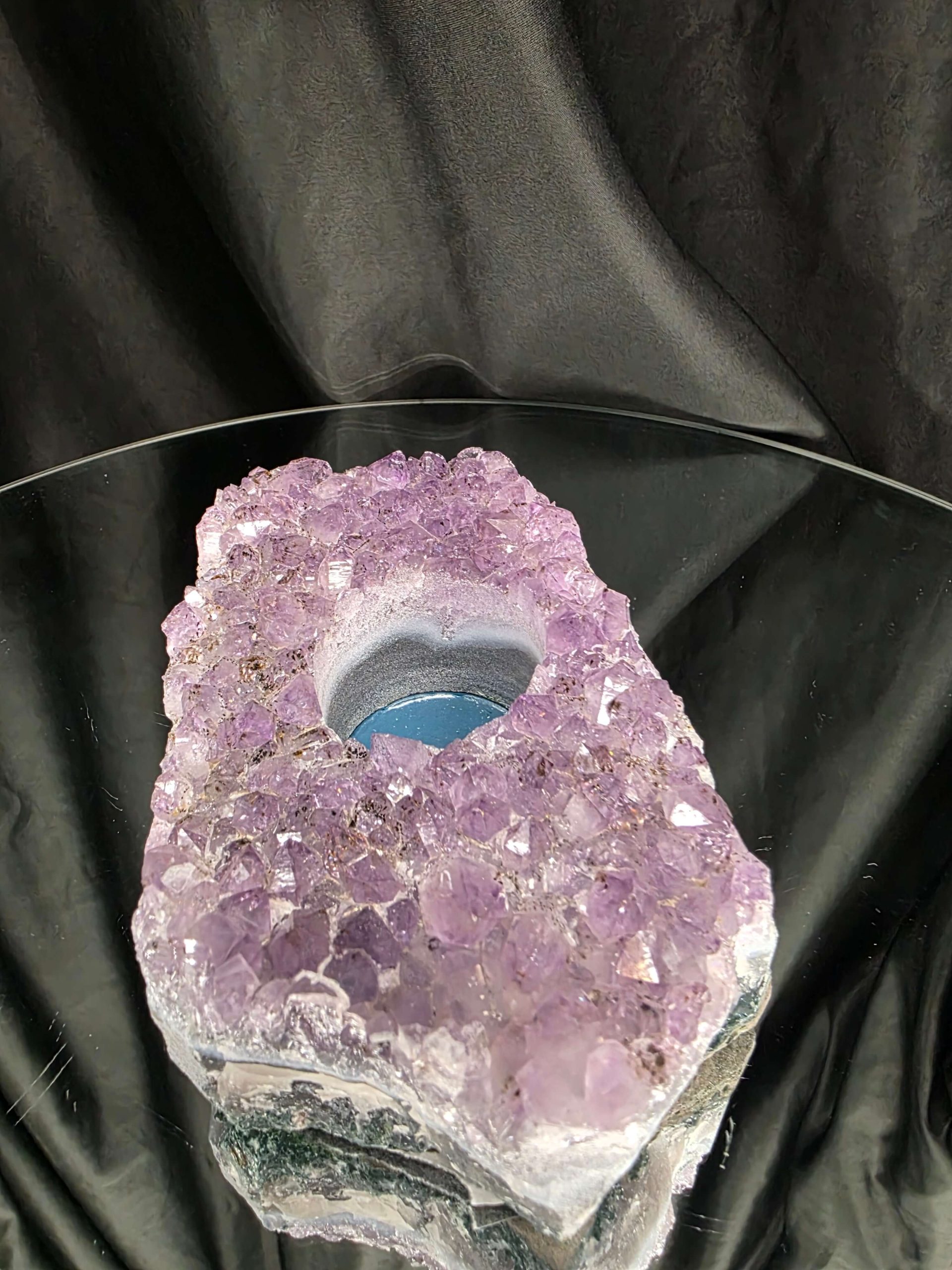 Very Large Premium A Grade Amethyst Cluster Druzy Candle 3 / Tealight Holders Handpicked 886g H5xW14xD9cm - Image 4