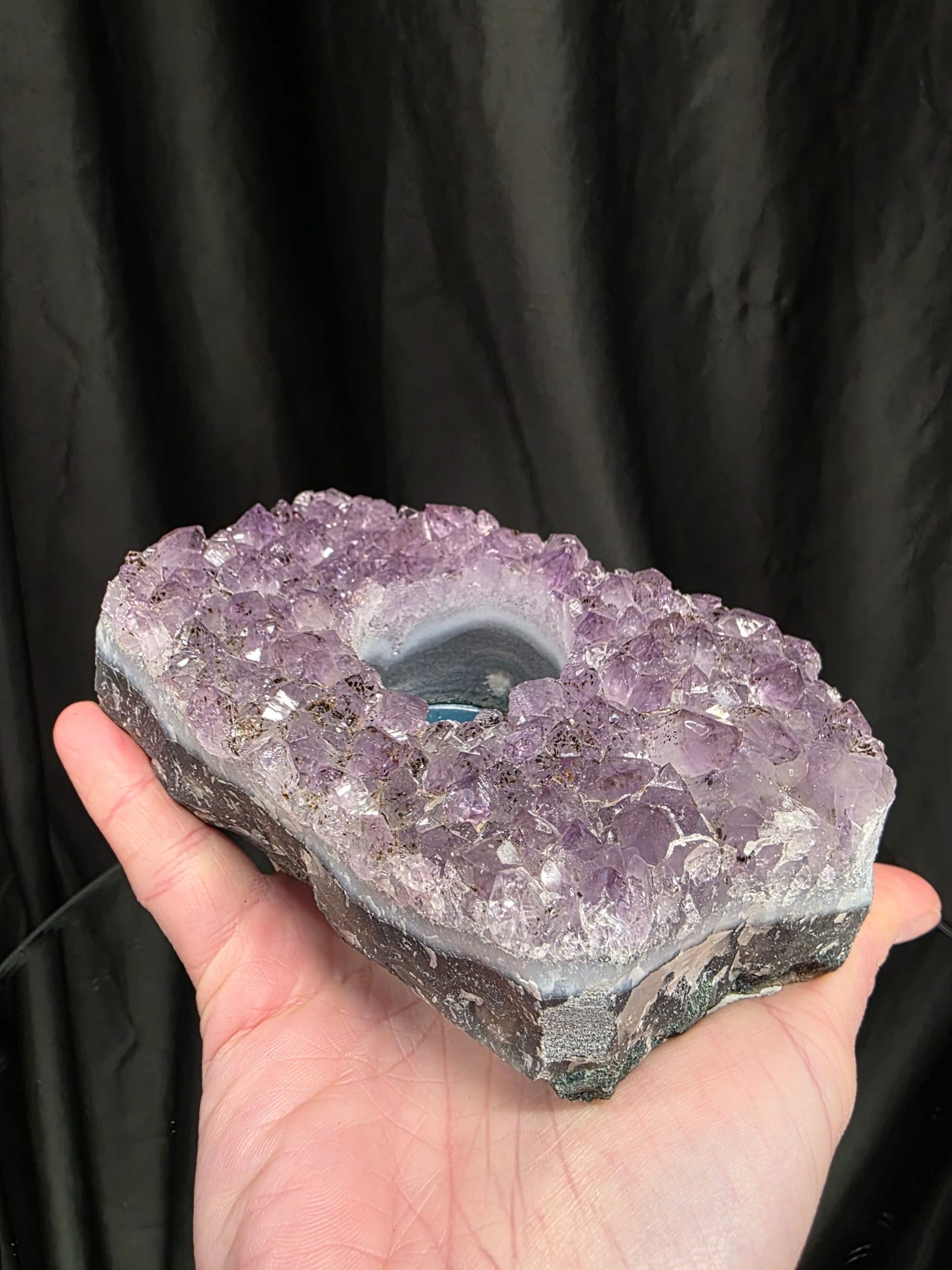 Very Large Premium A Grade Amethyst Cluster Druzy Candle 3 / Tealight Holders Handpicked 886g H5xW14xD9cm - Image 8