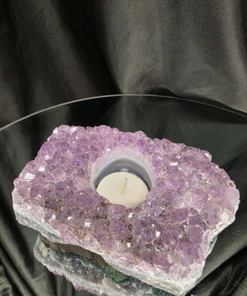 Very Large Premium A Grade Amethyst Cluster Druzy Candle 3 / Tealight Holders Handpicked 886g H5xW14xD9cm - Image 9