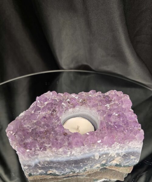 Very Large Premium A Grade Amethyst Cluster Druzy Candle 3 / Tealight Holders Handpicked 886g H5xW14xD9cm - Image 10