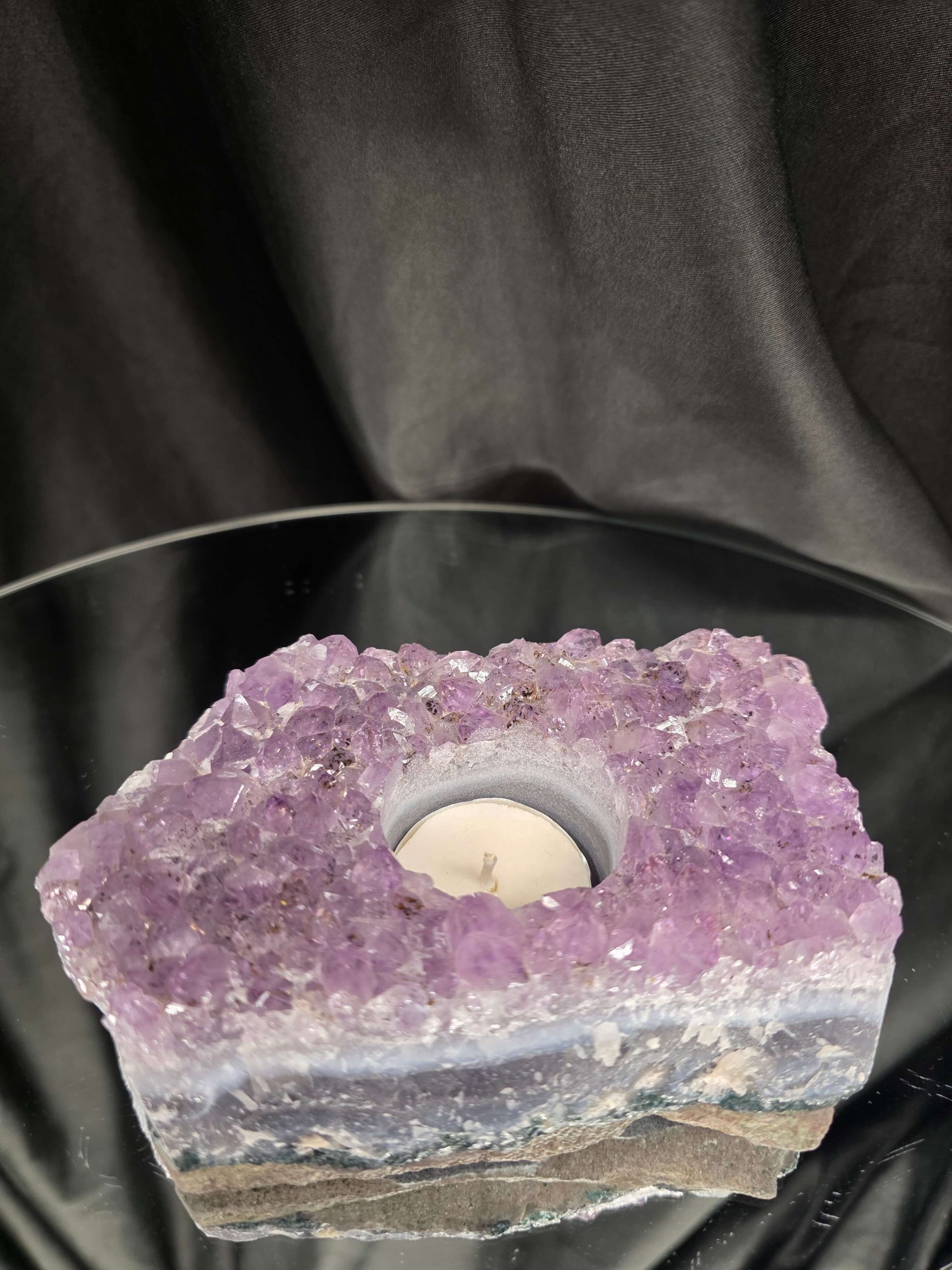 Very Large Premium A Grade Amethyst Cluster Druzy Candle 3 / Tealight Holders Handpicked 886g H5xW14xD9cm - Image 10