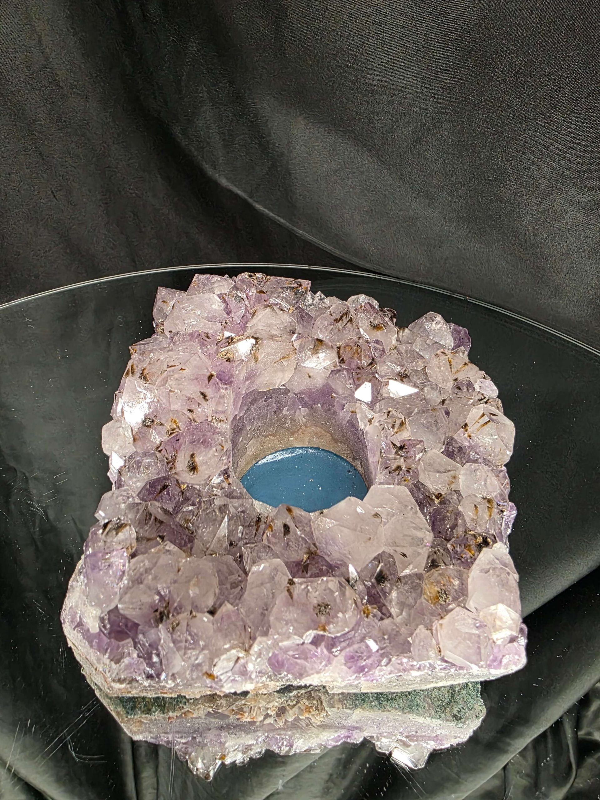 Very Large Premium A Grade Amethyst Cluster Druzy Candle 4 / Tealight Holders Handpicked 974g H6xW15xD14cm - Image 2