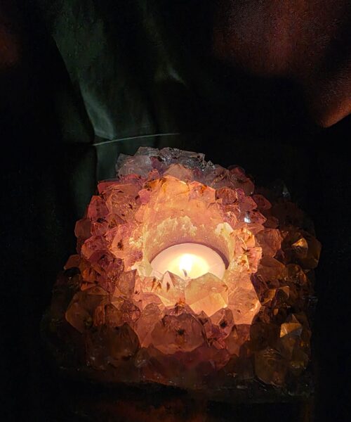 Very Large Premium A Grade Amethyst Cluster Druzy Candle 4 / Tealight Holders Handpicked 974g H6xW15xD14cm - Image 12