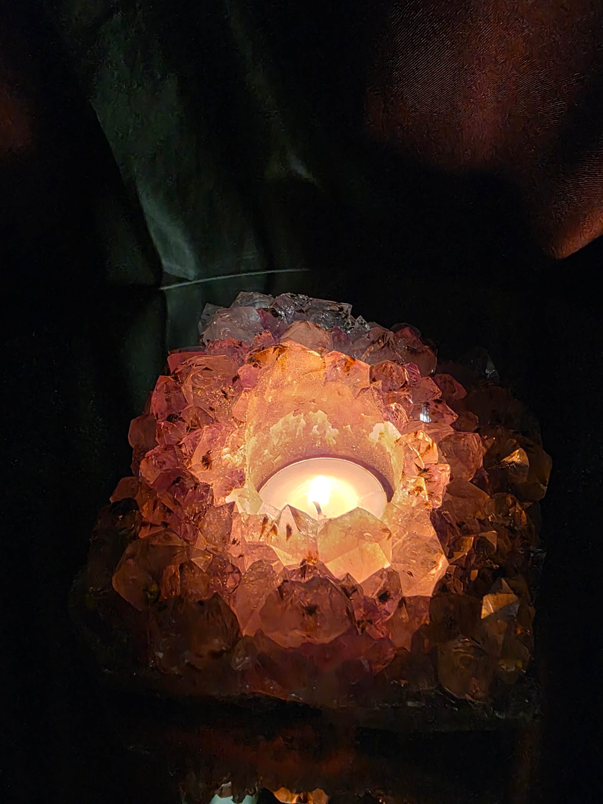 Very Large Premium A Grade Amethyst Cluster Druzy Candle 4 / Tealight Holders Handpicked 974g H6xW15xD14cm - Image 12