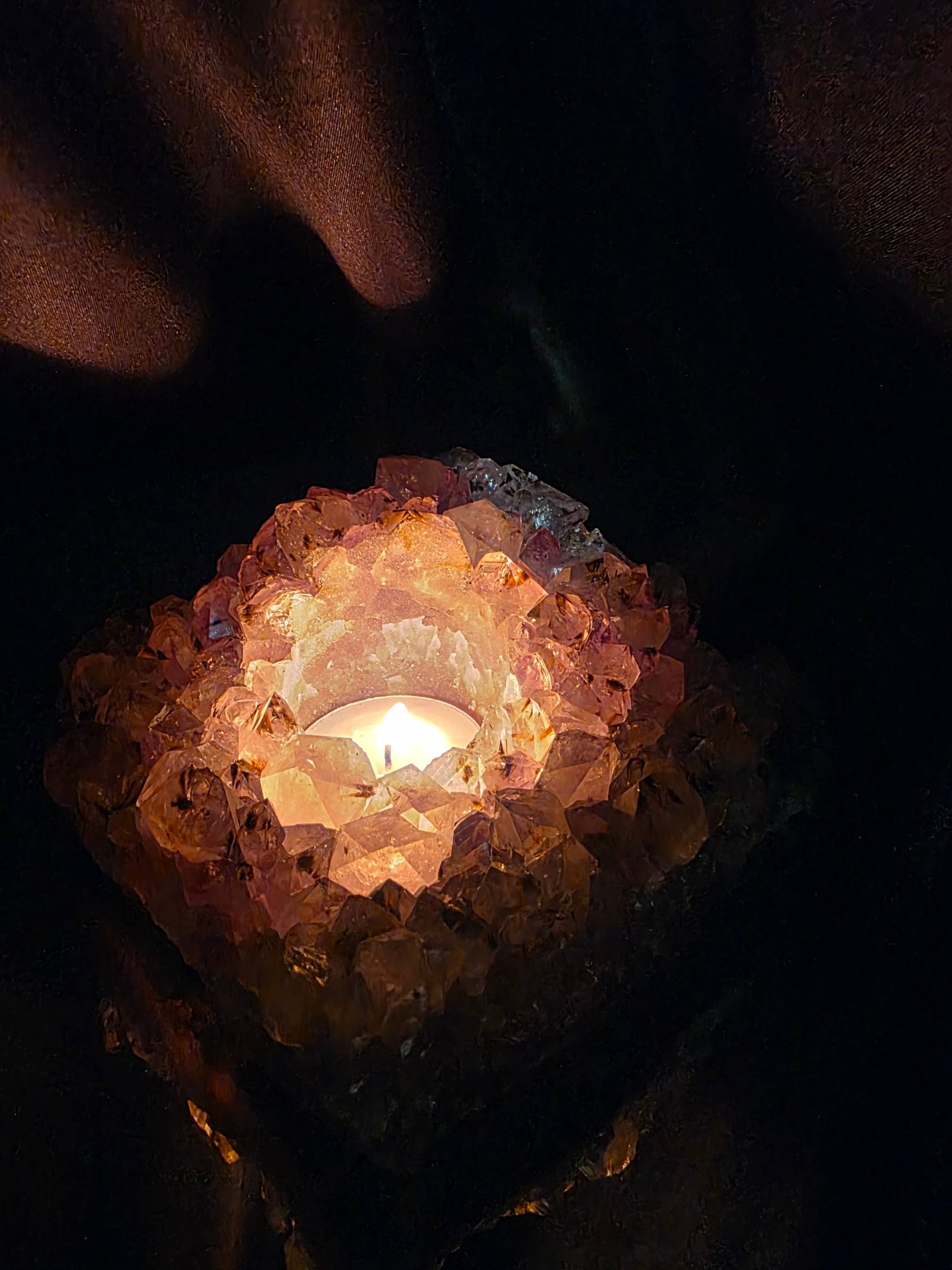 Very Large Premium A Grade Amethyst Cluster Druzy Candle 4 / Tealight Holders Handpicked 974g H6xW15xD14cm - Image 13